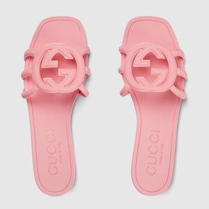 Gucci Pink Women's Interlocking G  pool slides